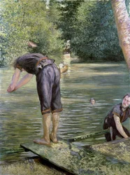 Baigneurs sur les rives de l